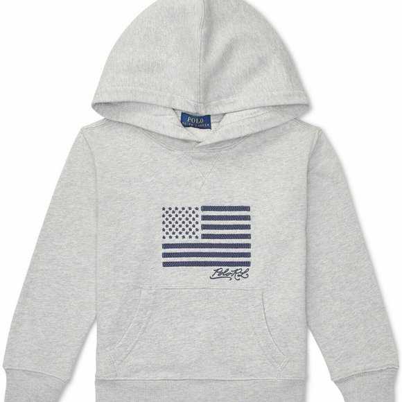 Polo Ralph Lauren Boys Flag Embroidered Terry Cotton Hooked Sweatshirt - Picture 1 of 6